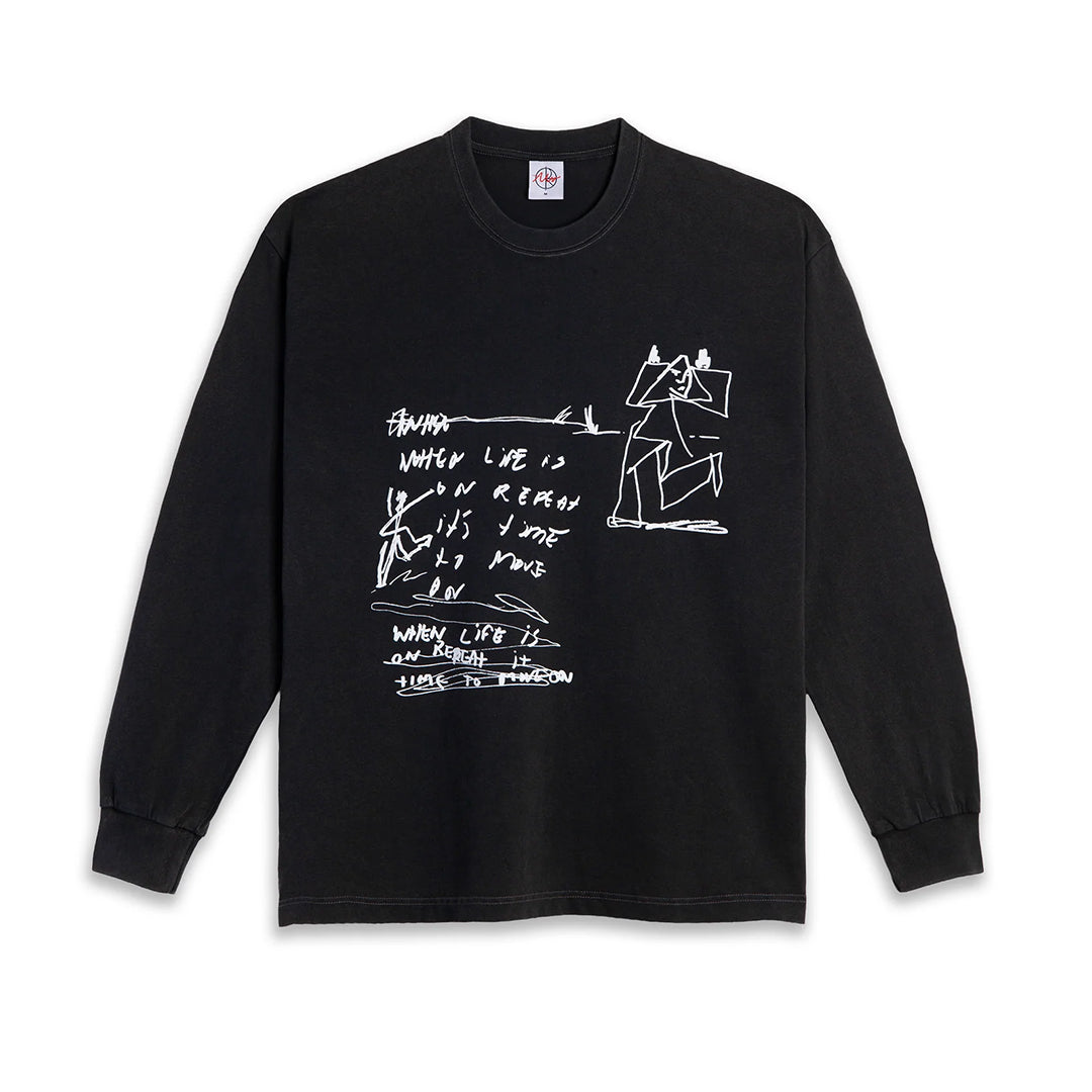 On Repeat LS Tee Black