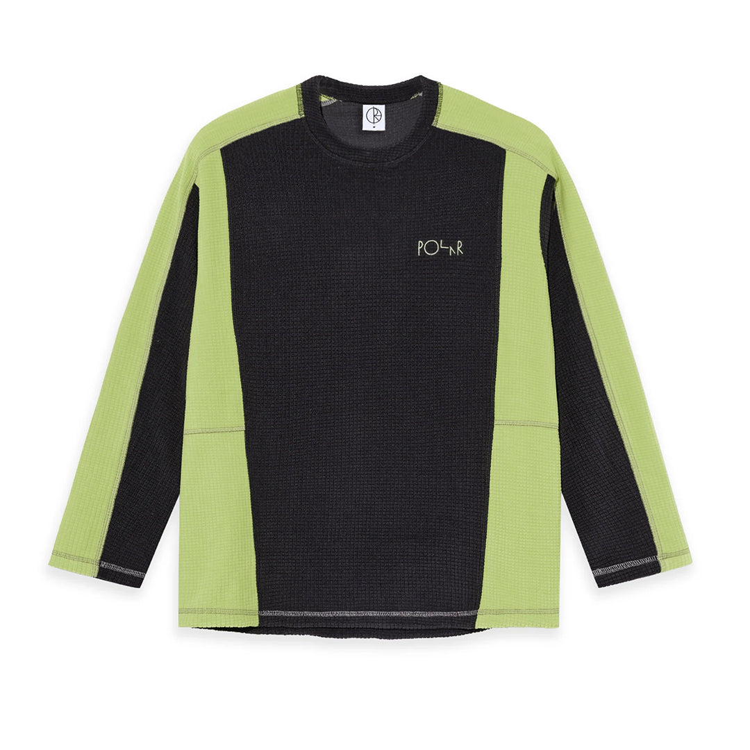 Grid Fleece Sweater Black