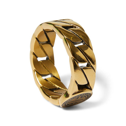 HUF REGIONAL CUBAN LINK RING GOLD