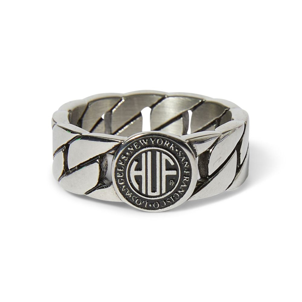 HUF REGIONAL CUBAN LINK RING SILVER