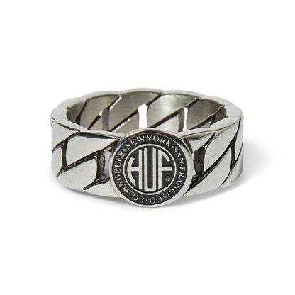 HUF REGIONAL CUBAN LINK RING SILVER