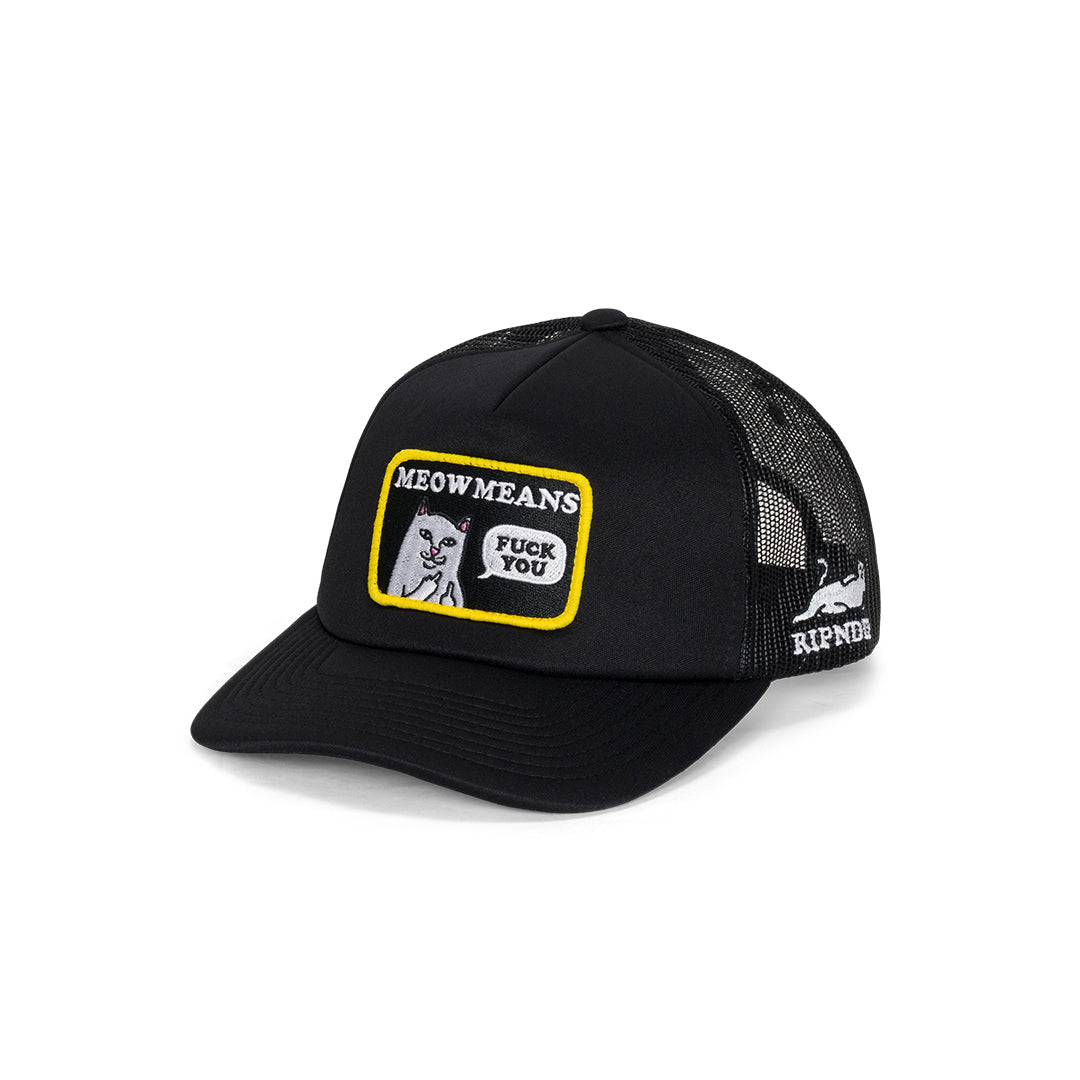 Meow Meow Trucker Hat Black