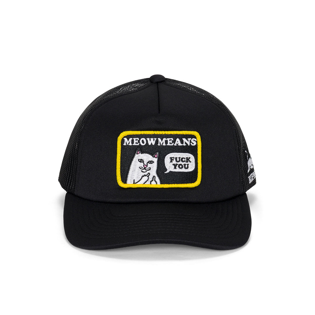 Meow Meow Trucker Hat Black