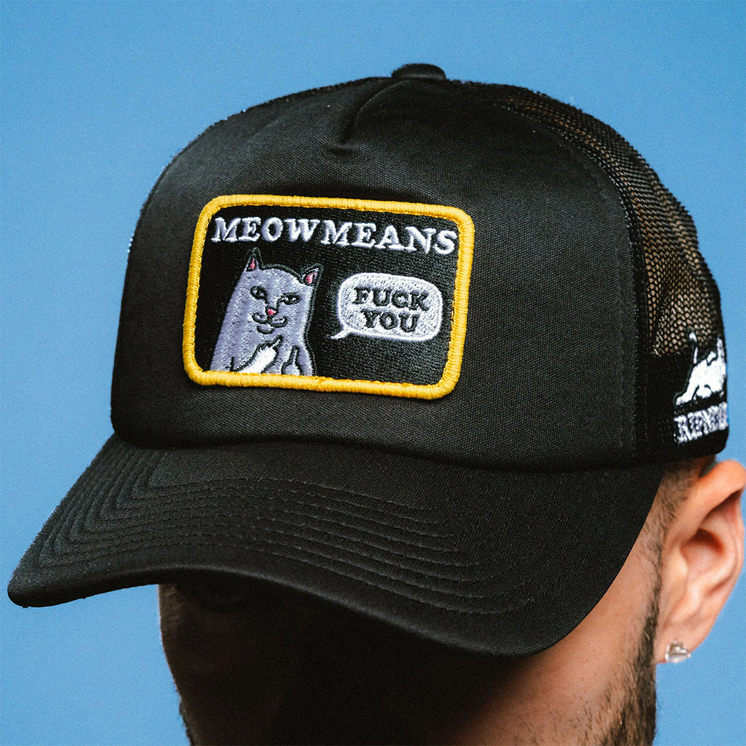 Meow Meow Trucker Hat Black