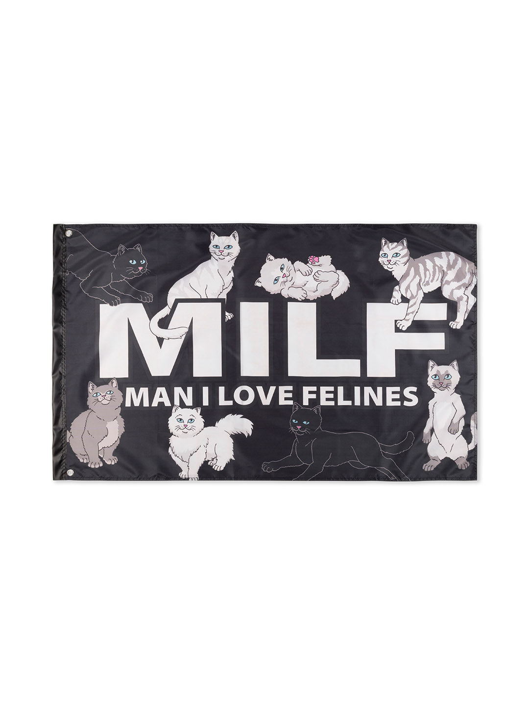 Man I Love Felines Flag Black