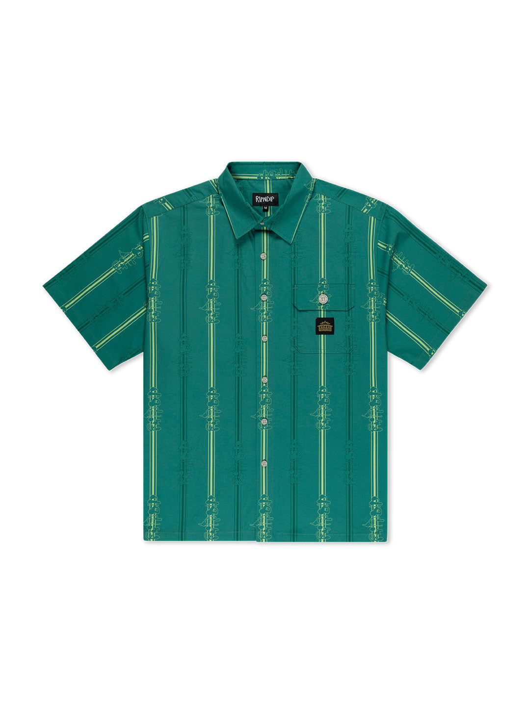 Melted Striped Button Up Turquoise