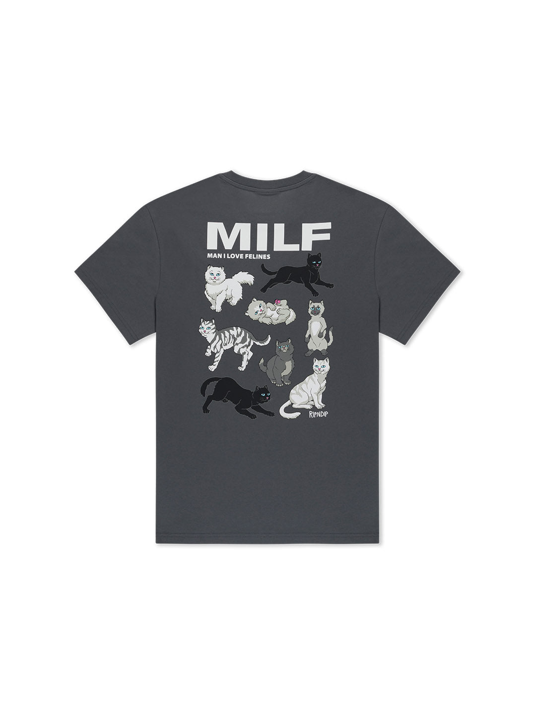 Man I Love Felines Tee Black Contrast