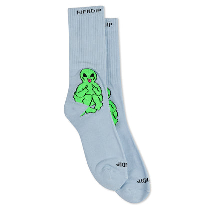 RIPNDIP LORD ALIEN SOCKS LIGHT BLUE