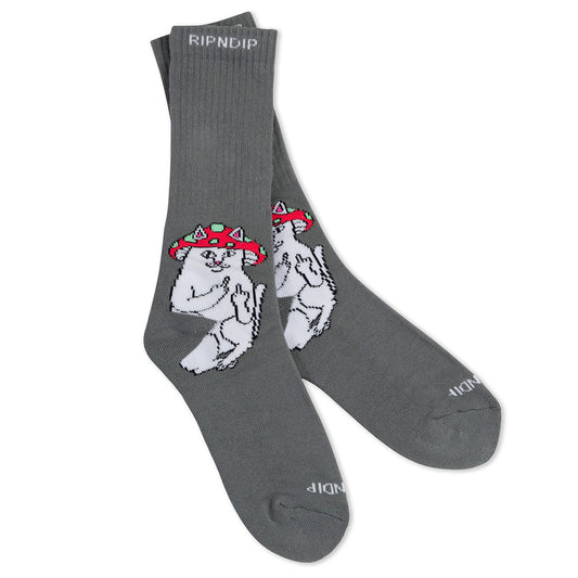 RIPNPDIP LORD SHROOMY SOCKS BLACK CONTRAST