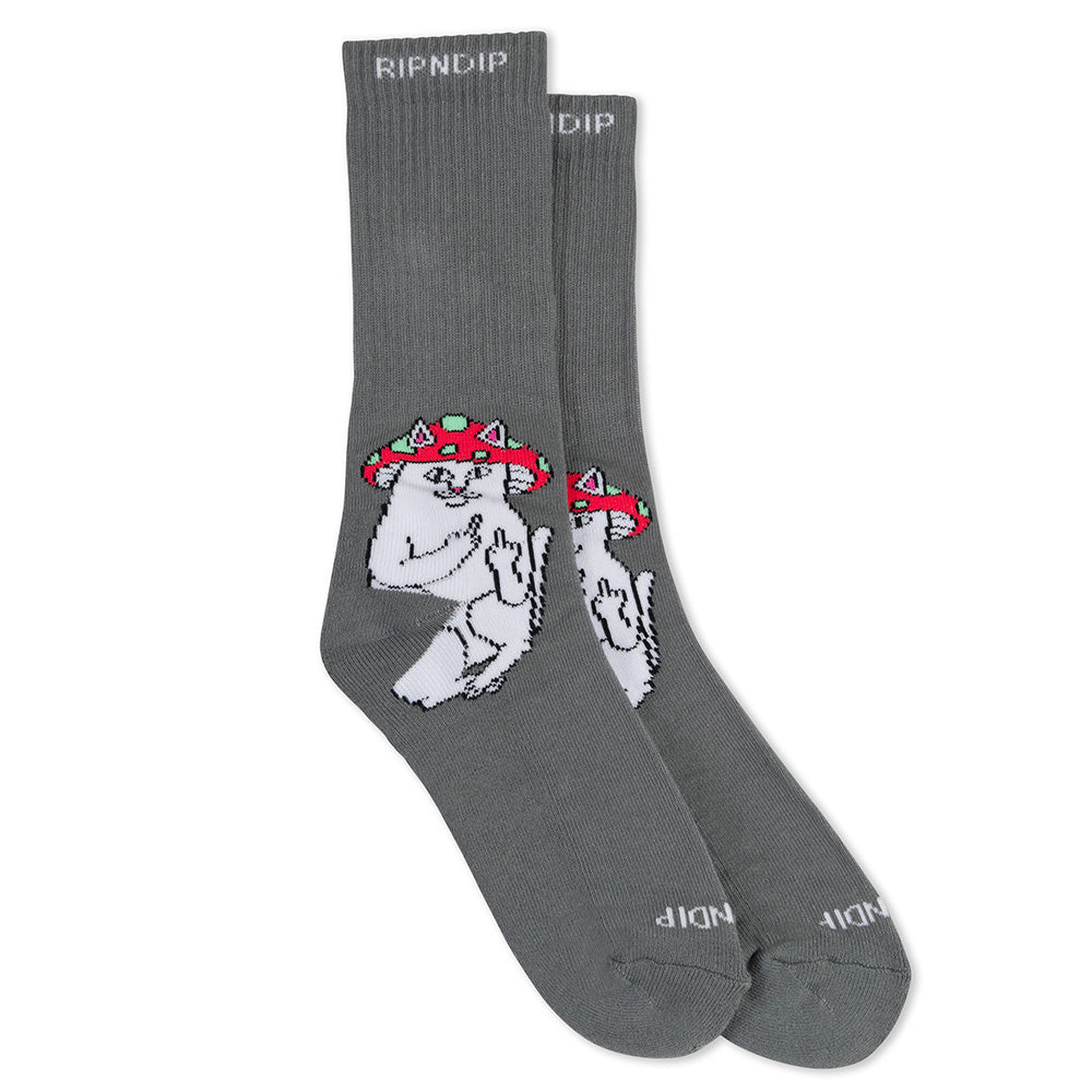 RIPNPDIP LORD SHROOMY SOCKS BLACK CONTRAST