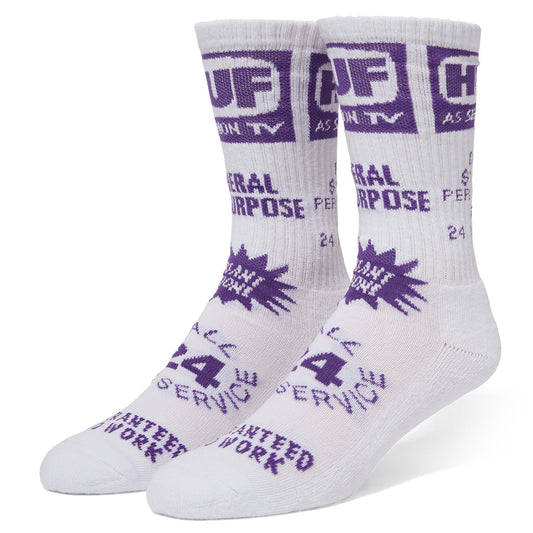 HUF TV CREW SOCK WHITE