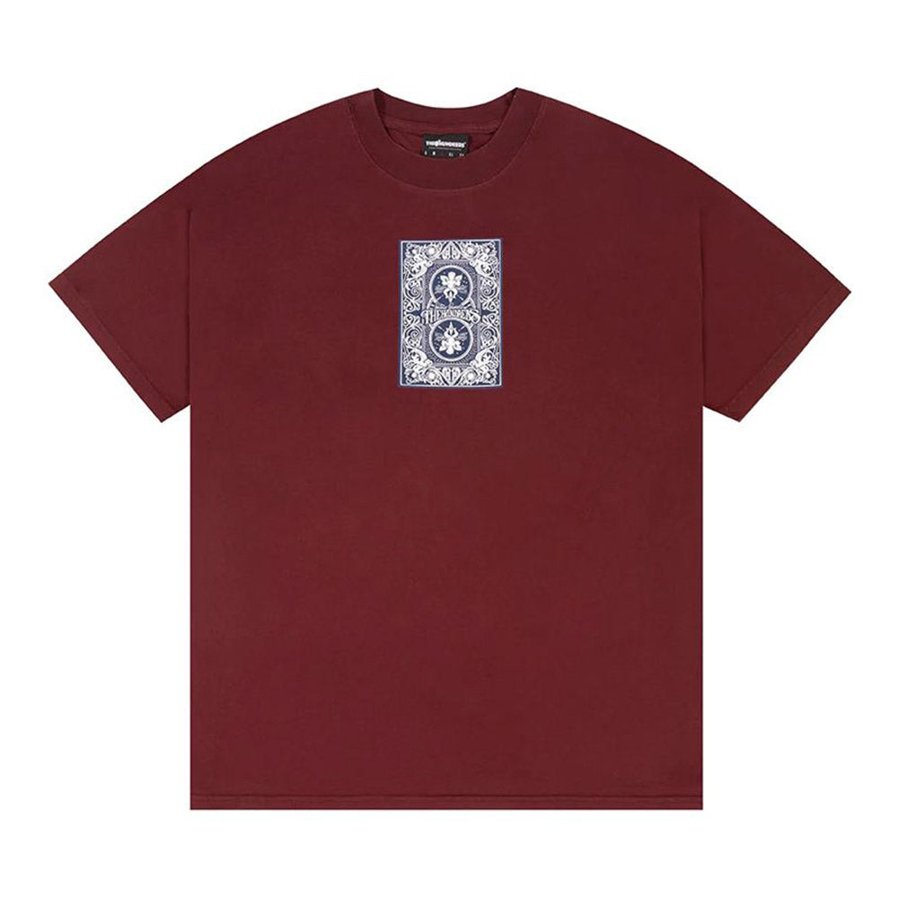 THE HUNDREDS SCORE SETTLERS TEE BURGUNDY