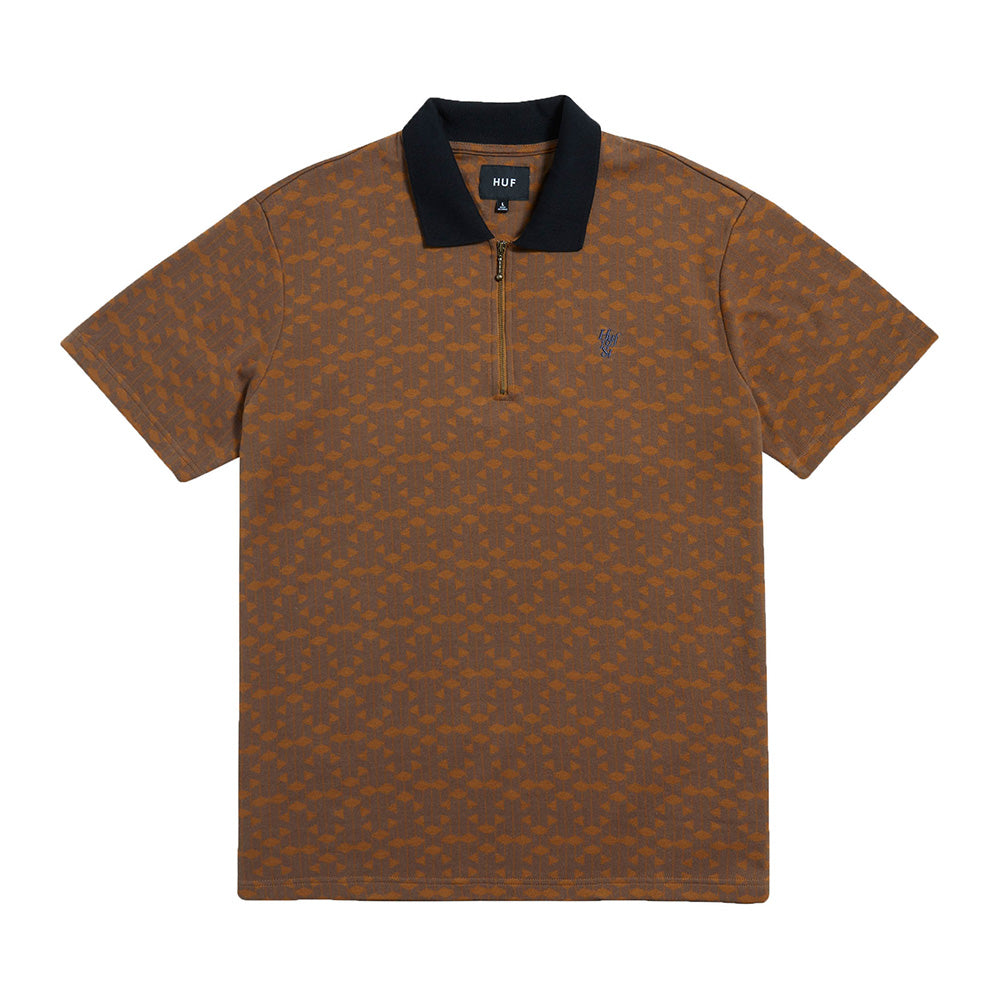 HUF PARADOX ZIP POLO BROWN