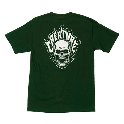 CREATURE BONEHEAD FLAME HW TEE DARK GREEN