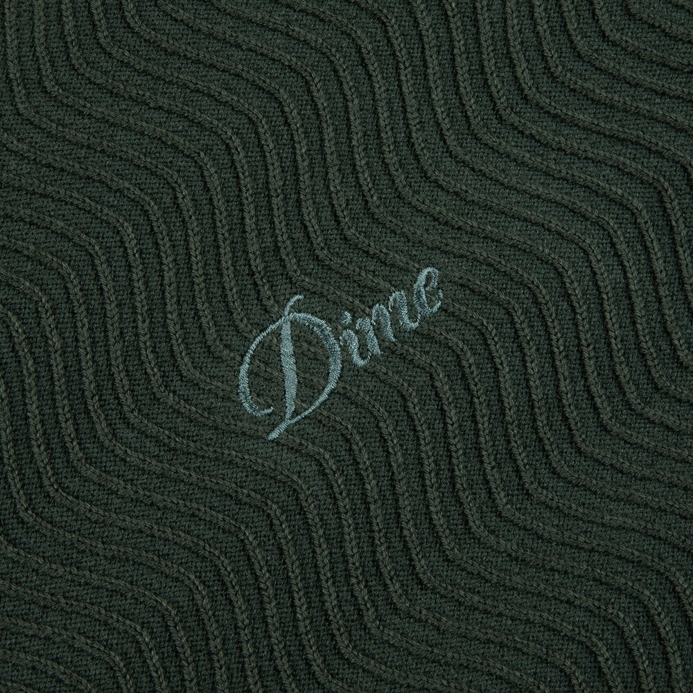 DIME WAVE CABLE KNIT DARK GREEN