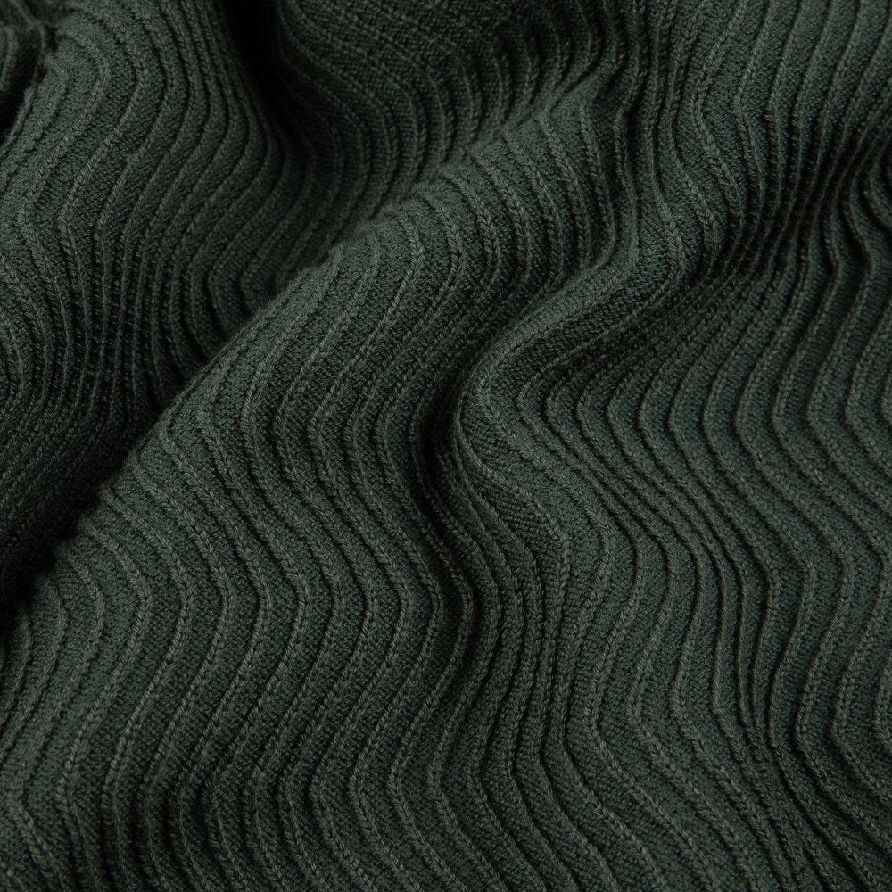 DIME WAVE CABLE KNIT DARK GREEN