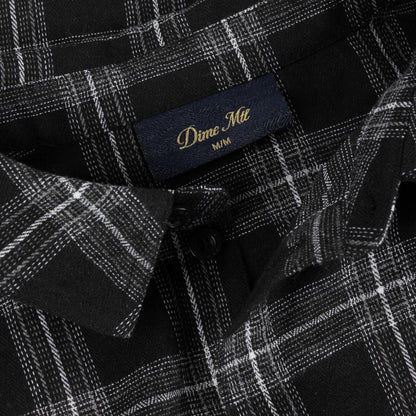DIME PLAID FLANNEL SHIRT BLACK