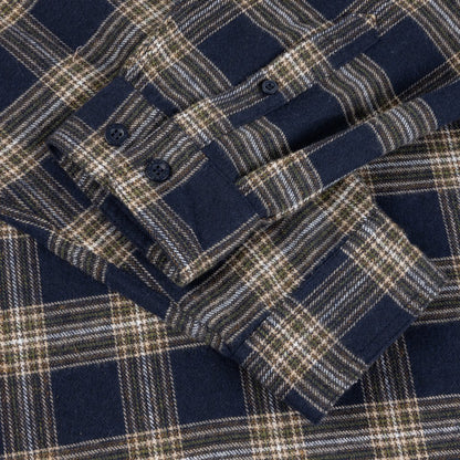DIME PLAID FLANNEL SHIRT NAVY