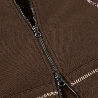 Court Zip Hoodie Brown