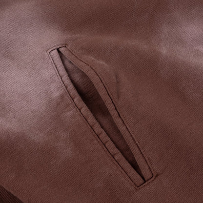 Faded Fleece Bomber Burgundy