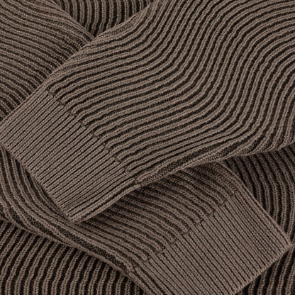 Wave Knit Sweater Brown