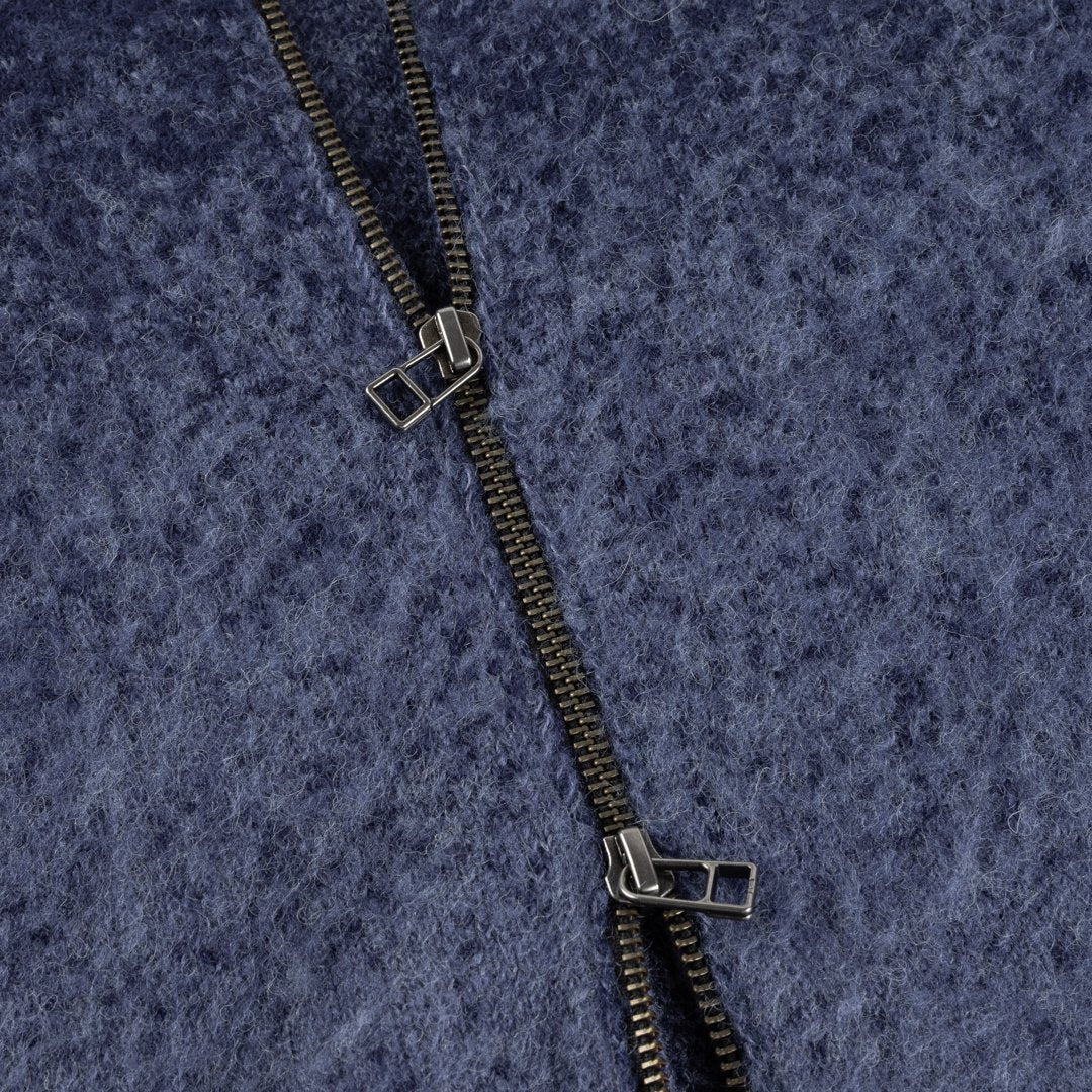 Mohair Double Zip Knit Blue