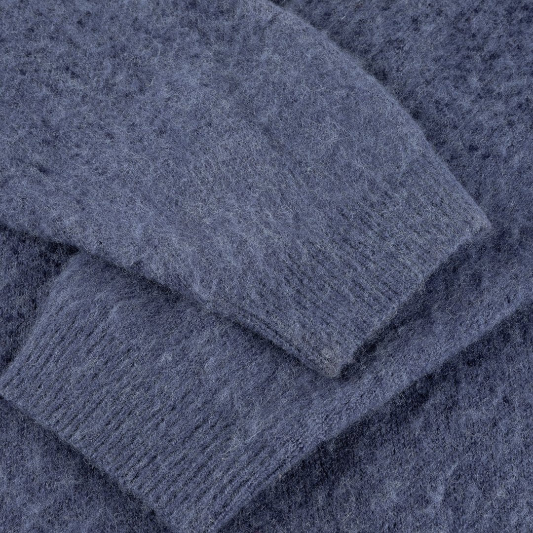 Mohair Double Zip Knit Blue