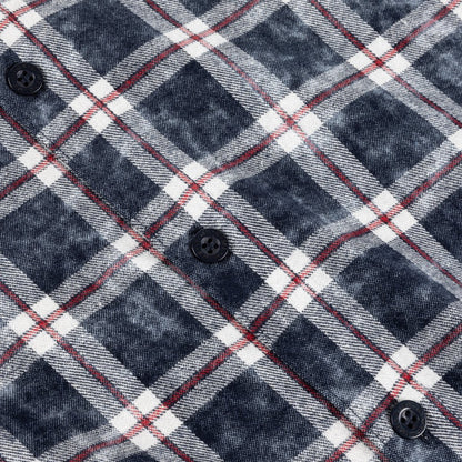 Plaid Flannel Shirt Navy Blue