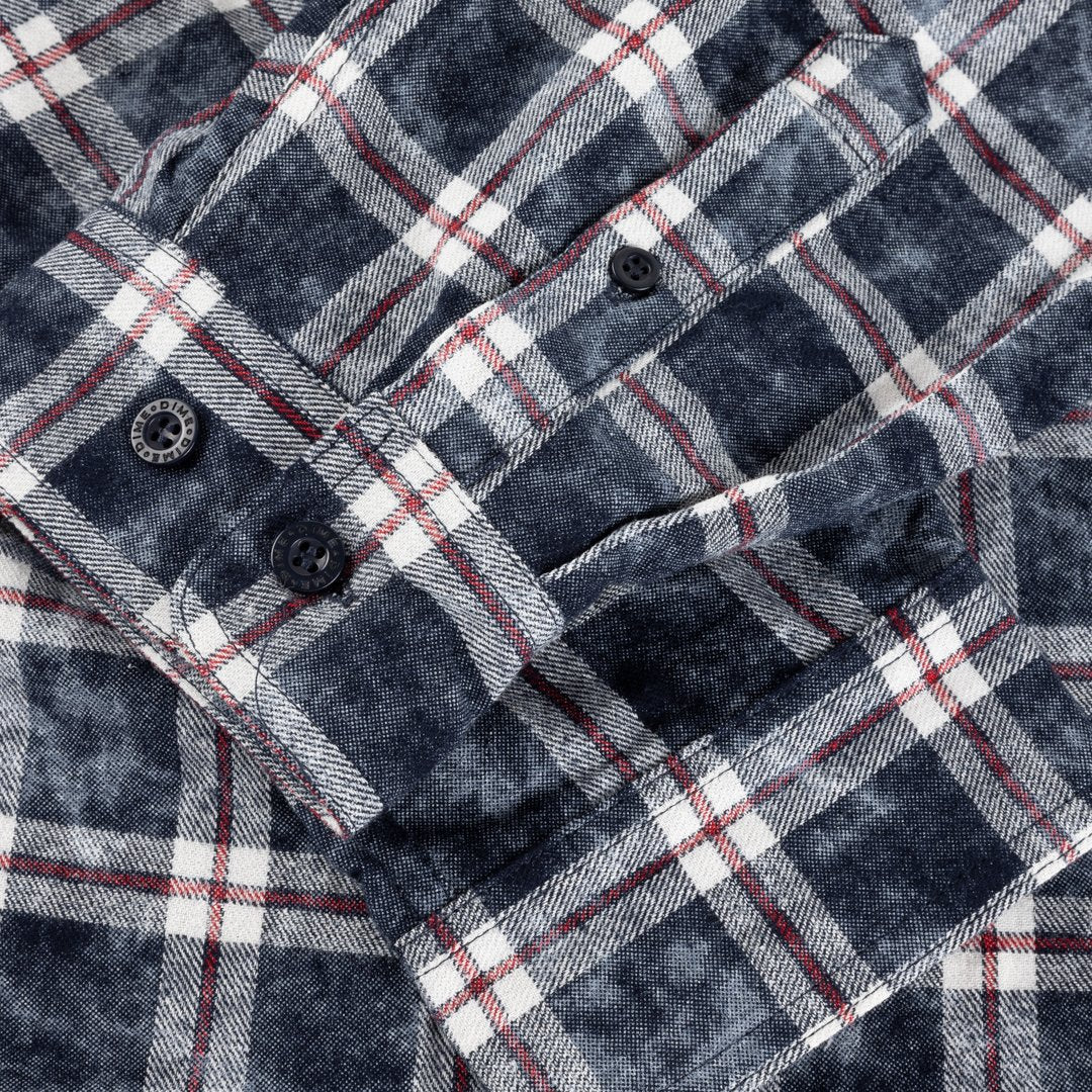 Plaid Flannel Shirt Navy Blue