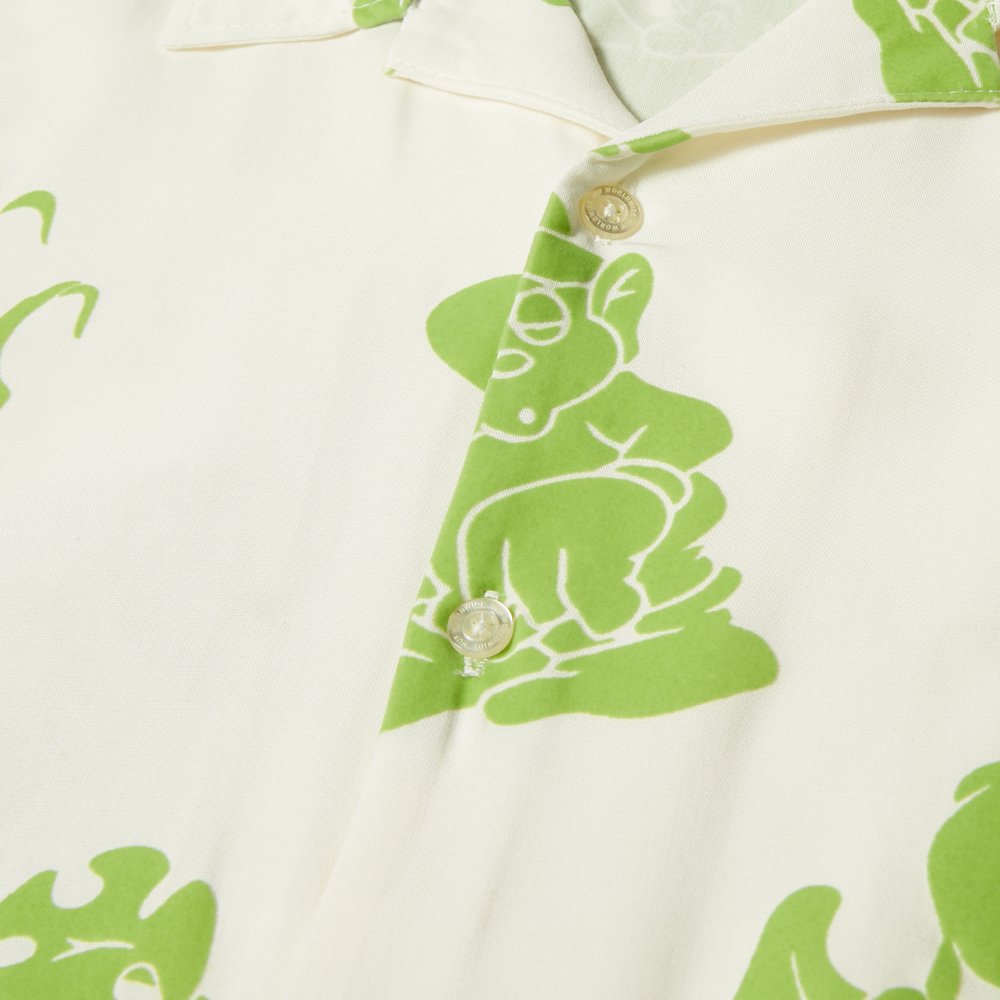 HUF TRIP FLOCKED RESORT SHIRT WHITE