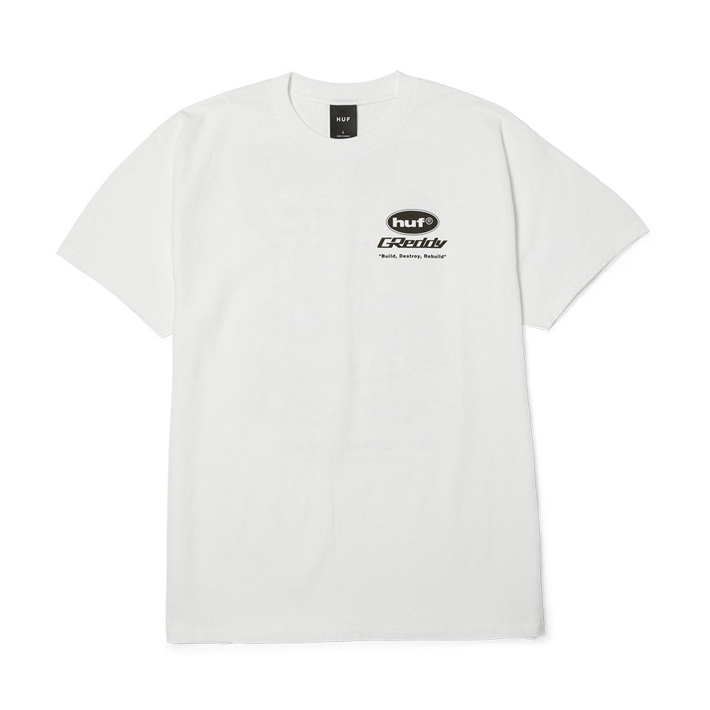 HUF X GREDDY PARTS TEE WHITE