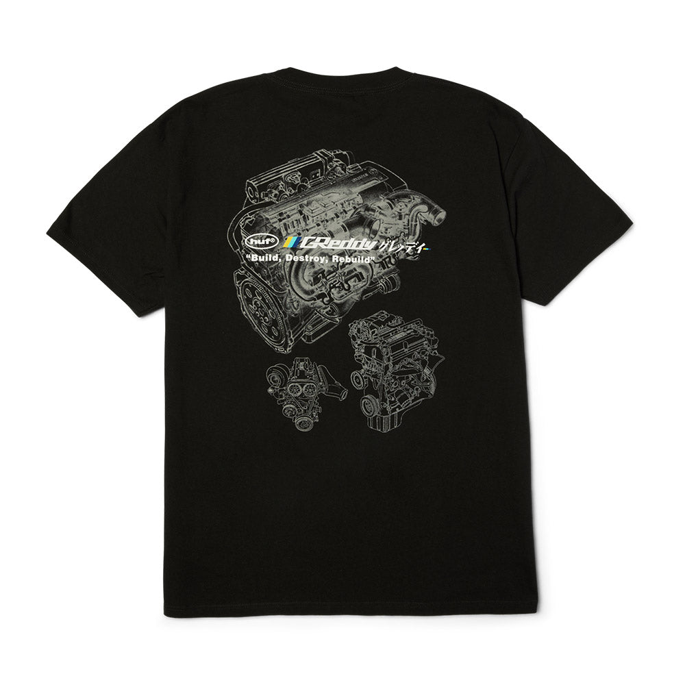 HUF X GREDDY MOTORS TEE BLACK