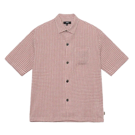 STUSSY WRINKLY GINGHAM SHIRT RED