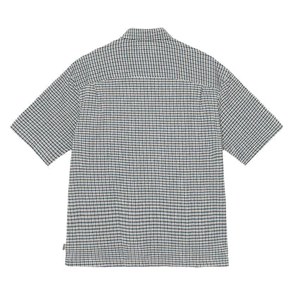 STUSSY WRINKLY GINGHAM SHIRT GREEN