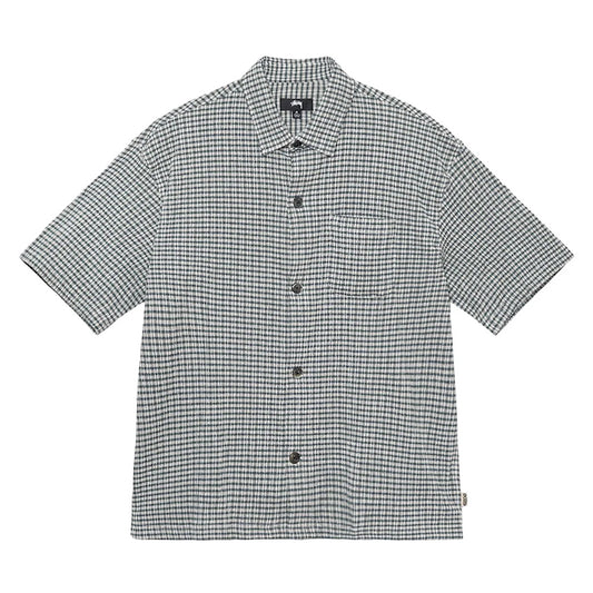 STUSSY WRINKLY GINGHAM SHIRT GREEN