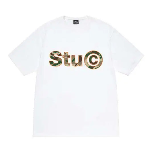 STUSSY STU C. CAMO TEE WHITE