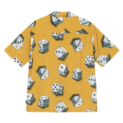 STUSSY DICE PATTERN SHIRT MUSTARD