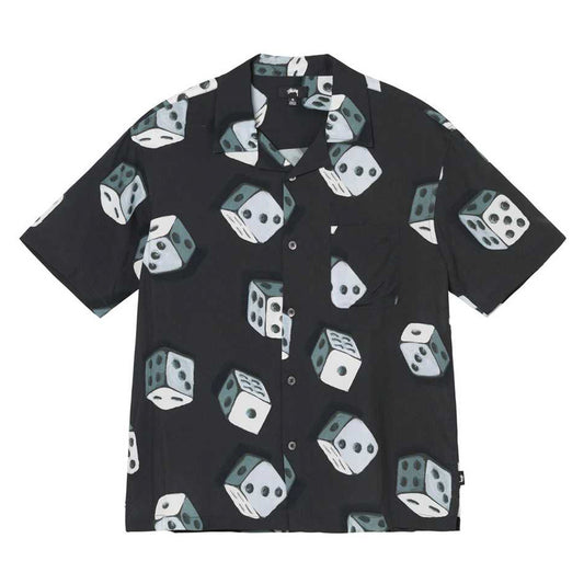 STUSSY DICE PATTERN SHIRT BLACK