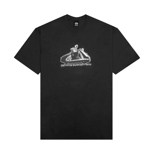 STUSSY SKULL SCOOTER TEE BLACK