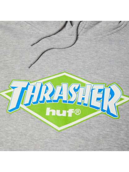 Huf X Thrasher Logo Hoodie Grey