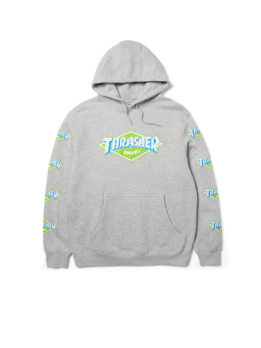 Huf X Thrasher Logo Hoodie Grey