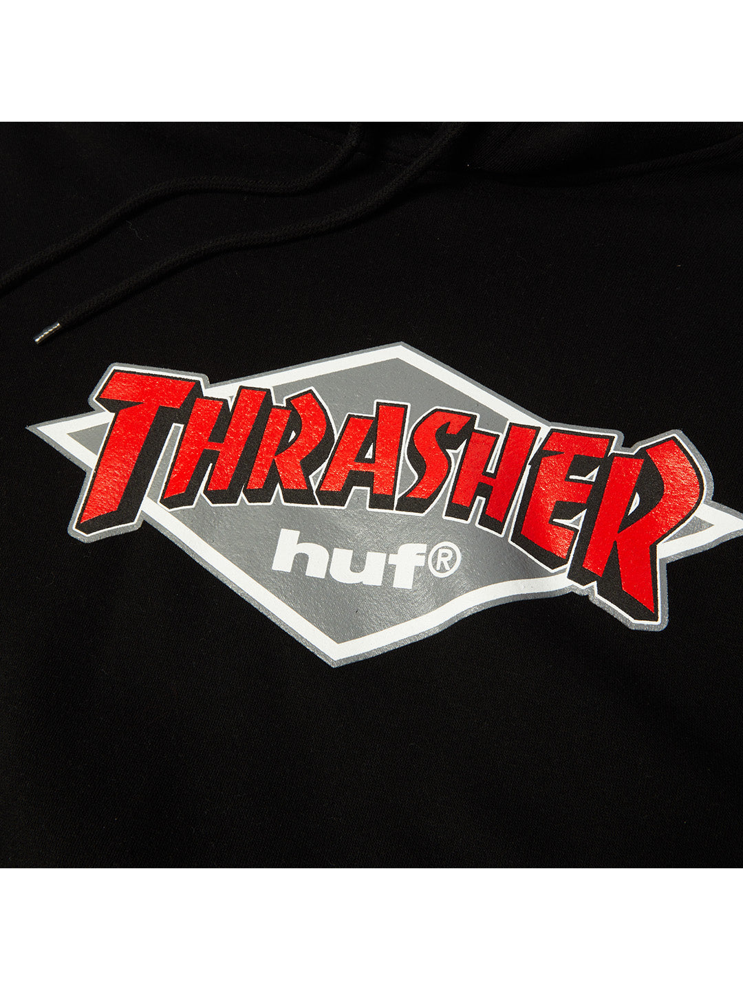 Huf X Thrasher Logo Hoodie Black