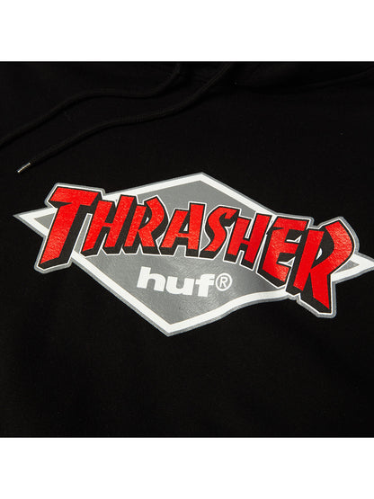 Huf X Thrasher Logo Hoodie Black