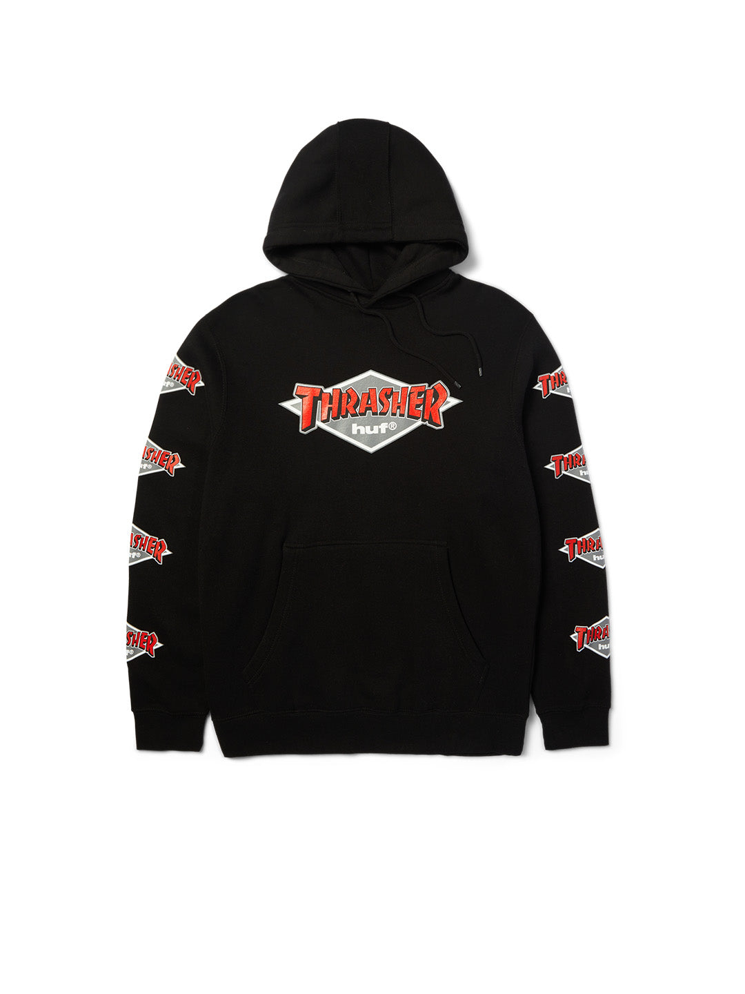 Huf X Thrasher Logo Hoodie Black