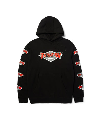 Huf X Thrasher Logo Hoodie Black