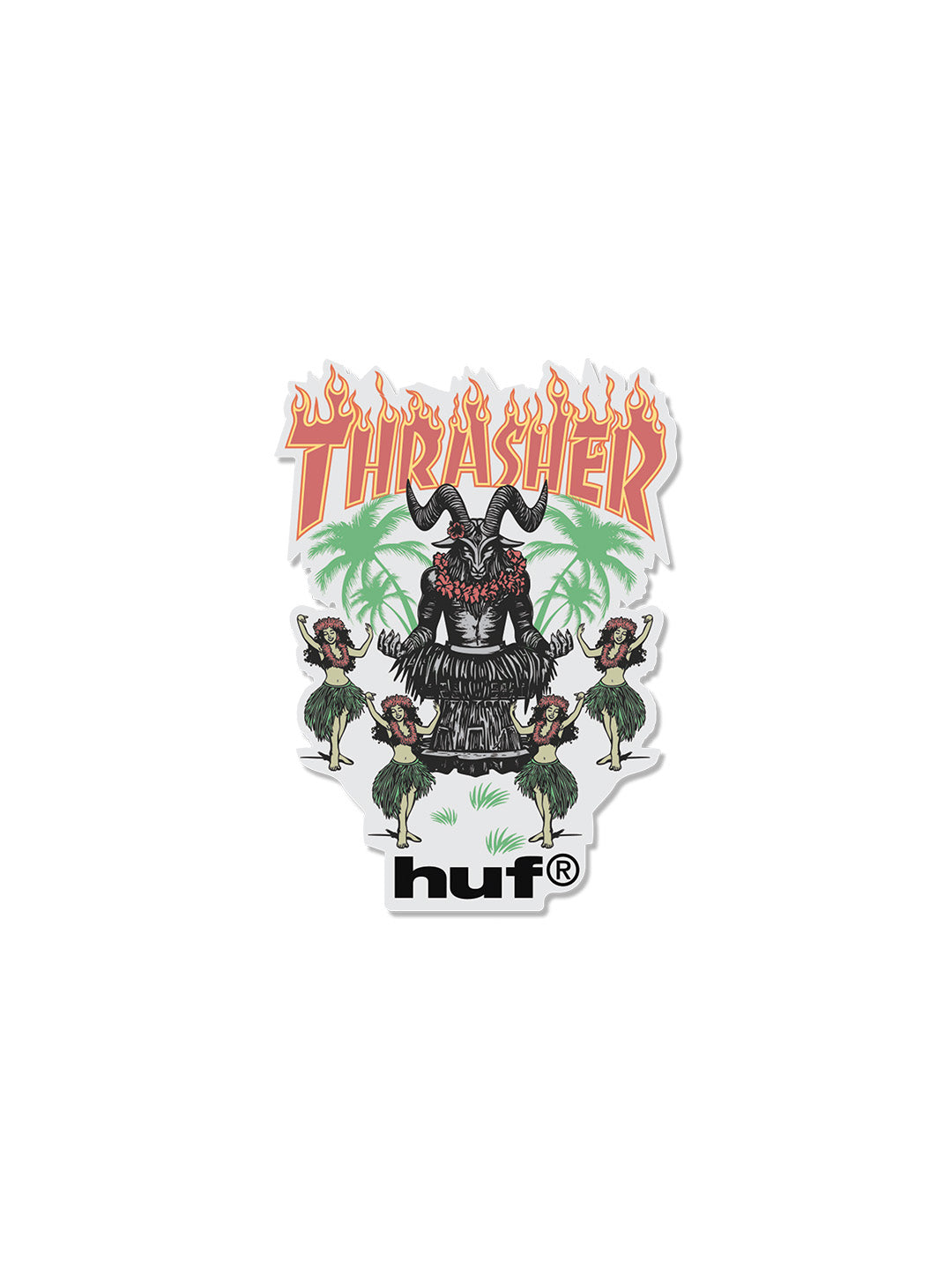 Huf X Thrasher Goat Luau Sticker