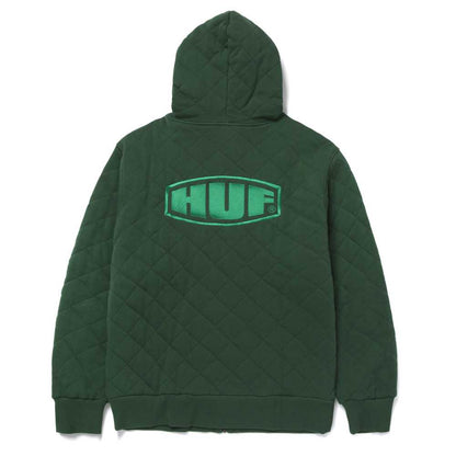 HUF WORKMAN QUILTED FULL ZIP  DARK GREEN