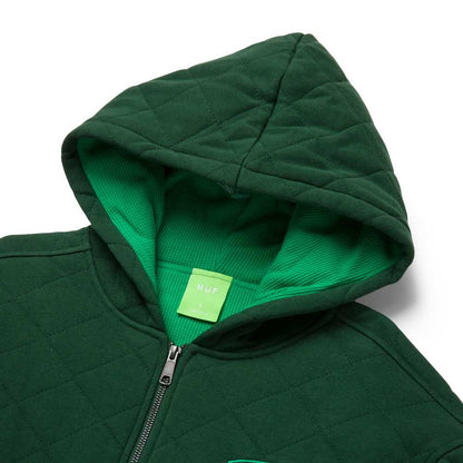 HUF WORKMAN QUILTED FULL ZIP  DARK GREEN