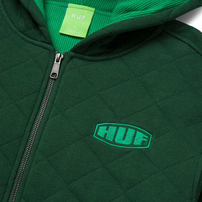 HUF WORKMAN QUILTED FULL ZIP  DARK GREEN