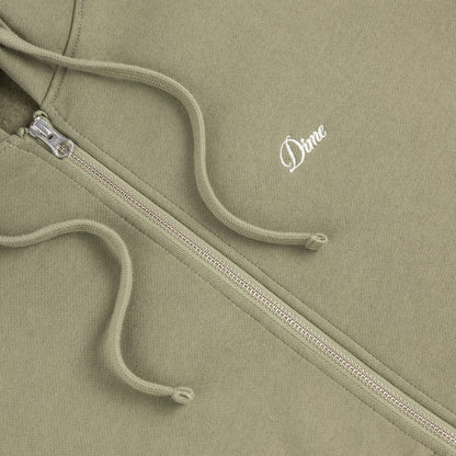 DIME CURSIVE ZIP HOODIE OLIVE